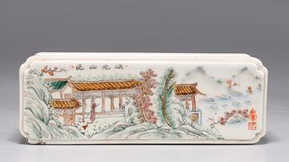 Very Fine Chinese Enameled Porcelain Guangxu Period Wrist Rest