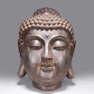 Chinese Ming Dynasty Iron Head of Buddha