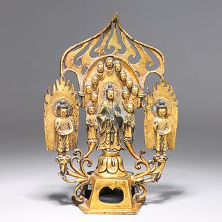 Antique Chinese Gilt Bronze Altar Piece