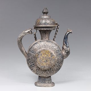 Antique Chinese Silver Wine Ewer