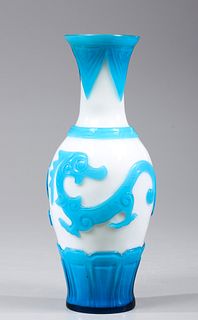 Antique Beijing Glass Baluster Vase