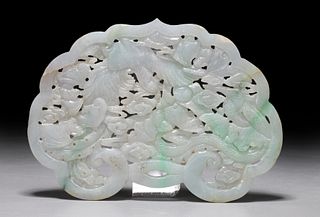 Chinese Qing Dynasty Carved Jadeite Pendant