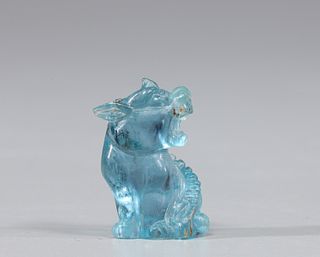 Fine Chinese Qing Dynasty Aquamarine Miniature Carving