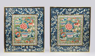 Group of Two Chinese Silk Embroideries