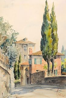 Watercolor Giuseppe Capineri (Italian, 1923-1994)