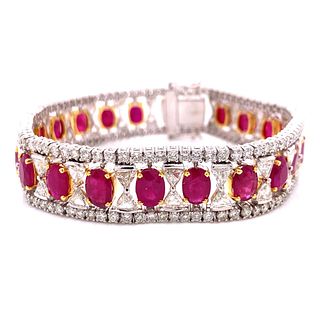 Burma Ruby and Diamond Bracelet