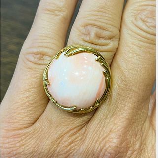18K Yellow Gold Coral Ring Â 