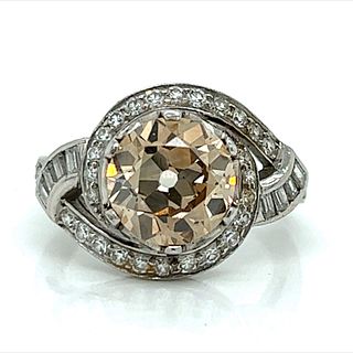 Art Deco Platinum 3.17 Ct. Diamond Ring