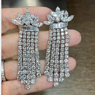 Platinum 27.52 Ct. Diamond Chandelier Earrings