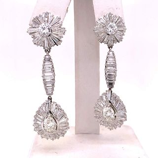 Platinum 12.86 Ct. Diamond Chandelier Earrings