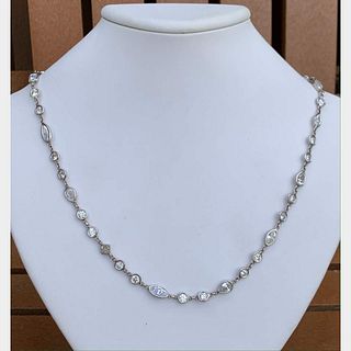Platinum Diamond-by-the-Yard Necklace