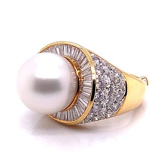 18k Yellow Gold South Sea Pearl Ring