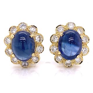 18k Sapphire and Diamond Earrings
