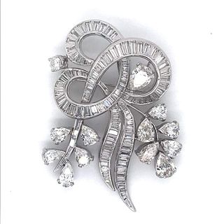 Platinum 12.25 Ct Art Deco Diamond Pin