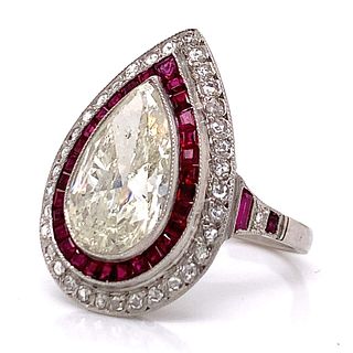 4.11 Ct. EGL Certified Pear-shaped Diamond Ring