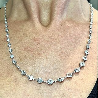 Platinum 8.90 Ct. Diamond by the Yard Necklace