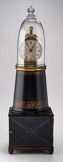 A Very Rare Boston Federal Simon Willard Paint Decorated Lighthouse Clock