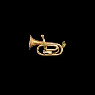 14 kt Yellow Gold Musical Horn Instrument Pendant