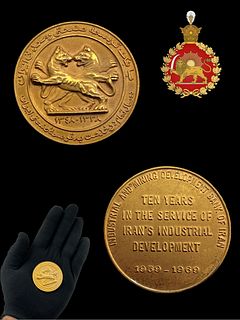 Iran Pahlavi, Anniversary Of Industrial & Mining Development Bank Of Iran Bronze Medallion