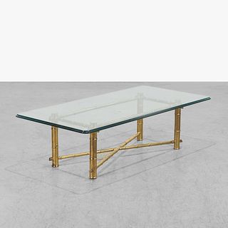 Faux Bamboo Brass Coffee Table