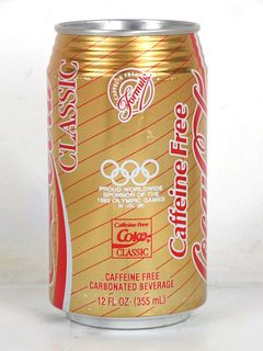 1992 Caffeine Free Coca Cola Olympics 12oz Can Charlotte NC