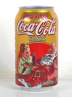 1997 Caffeine Free Coca Cola Santa Christmas 12oz Can