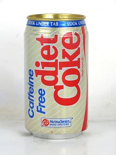 1985 Caffeine Free Diet Coke "Look Under Tab" 12oz Can Charlotte NC