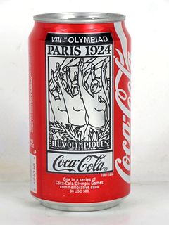 1991 Coca Cola 1924 Paris V2 Olympics 12oz Can Charlotte NC