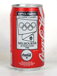 1991 Coca Cola 1956 Melbourne Olympics 12oz Can Charlotte NC