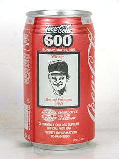 1988 Coca Cola 600 NASCAR Benny Parsons 12oz Can Charlotte
