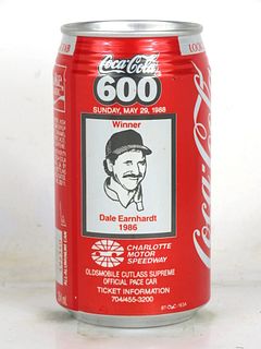 1988 Coca Cola 600 NASCAR Dale Earnhardt 1986 12oz Can Charlotte