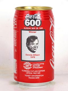 1988 Coca Cola 600 NASCAR Donnie Allison 12oz Can Morganton