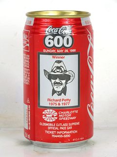 1988 Coca Cola 600 NASCAR Richard Petty 12oz Can Charlotte