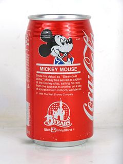 1986 Coca Cola Disney Mickey Mouse 12oz Can Charlotte NC