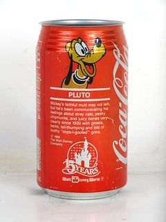 1986 Coca Cola Disney Pluto 12oz Can Charlotte NC