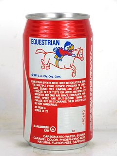 1980 Coca Cola Olympics Equestrian 12oz Can Los Angeles