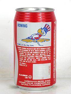 1980 Coca Cola Olympics Rowing 12oz Can Los Angeles