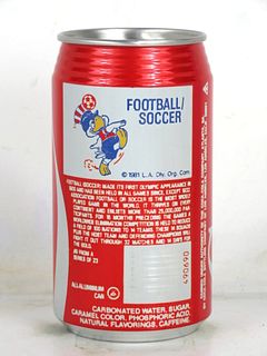 1980 Coca Cola Olympics Soccer 12oz Can Los Angeles