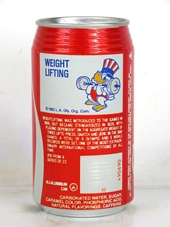 1980 Coca Cola Olympics Weight Lifting 12oz Can Los Angeles