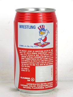 1980 Coca Cola Olympics Wrestling 12oz Can Los Angeles