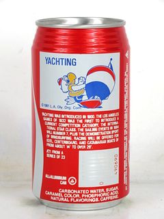 1980 Coca Cola Olympics Yachting 12oz Can Los Angeles