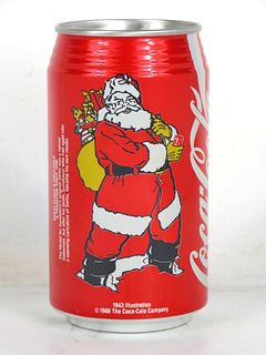 1988 Coca Cola Santa (1943) Christmas 12oz Can Elizabethtown KY