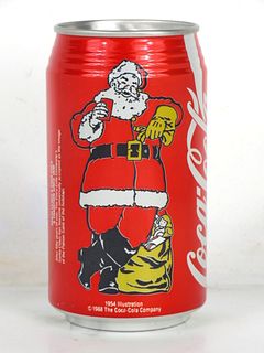 1988 Coca Cola Santa (1954) Christmas 12oz Can Elizabethtown KY