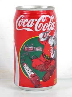 1996 Coca Cola Santa Christmas "Train Set" 12oz Can Brazil