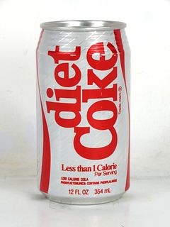 1990 Diet Coke 100% NutraSweet V1 12oz Can Charlotte NC