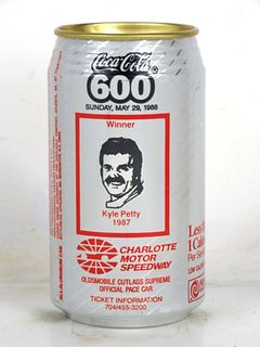 1988 Diet Coke Coca Cola 600 NASCAR Kyle Petty 12oz Can Morganton