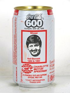 1988 Diet Coke Coca Cola 600 NASCAR Neil Bonnett 12oz Can Charlotte