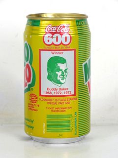 1988 Mello Yello Coca Cola 600 NASCAR Buddy Baker 12oz Can Charlotte
