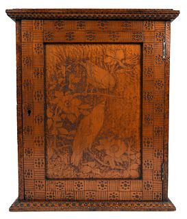 Folk Art Cherrywood Tabletop Box