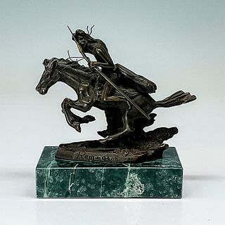 After Remington, The Cheyenne Warrior Mini Bronze Sculpture